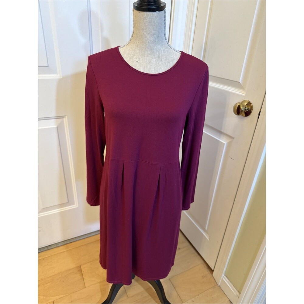 WEAREVER J JILL DRESS raspberry Pink Size PS Petite Longsleeved Stretch Rayon